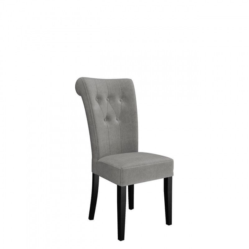 Veneti Luxusná jedálenská stolička NOSSEN 3 - čierna / šedá / čierne klopadlo
